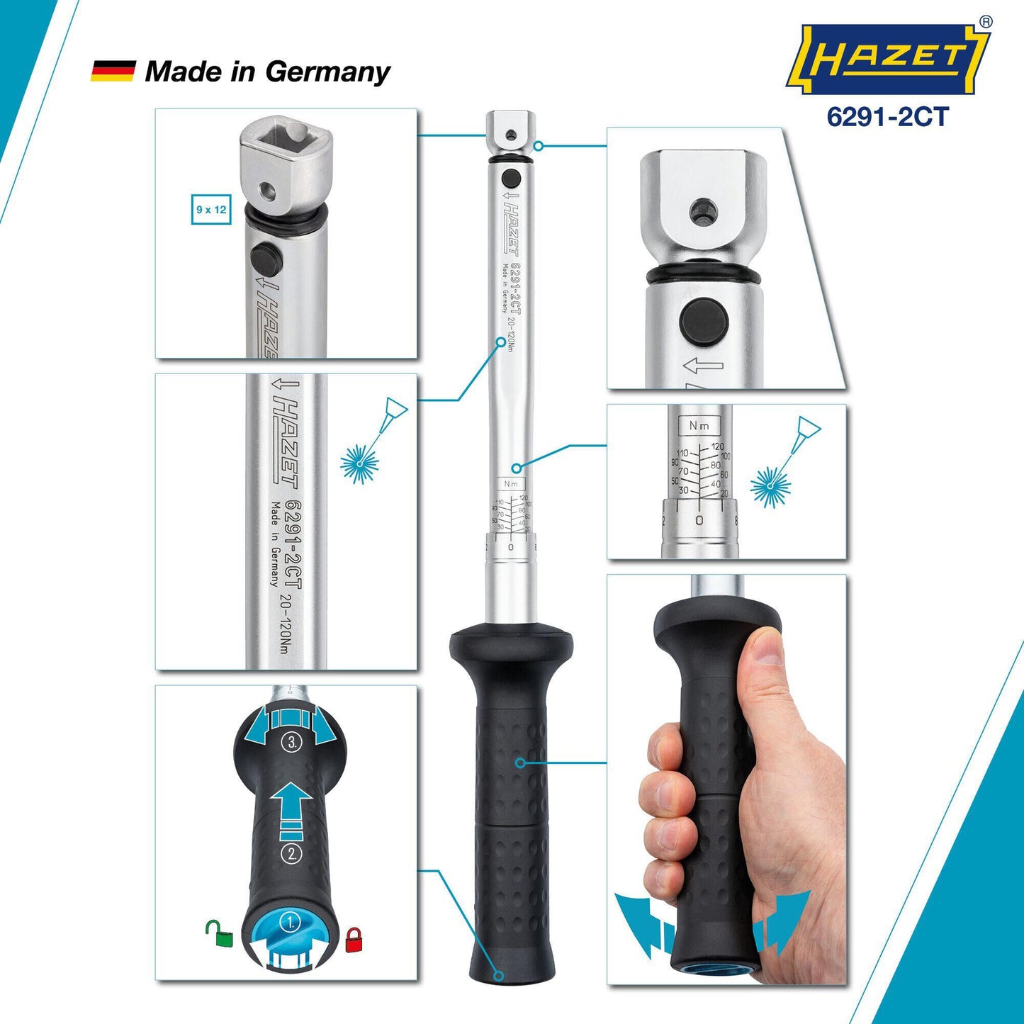 Corquette de couple hazet 20-120 nm