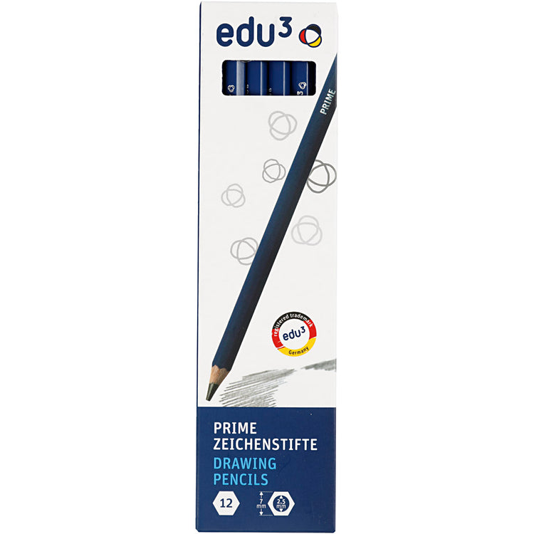 Crayon à dessin Edu3 edu, 6b, 12 pièces, 1 boîte