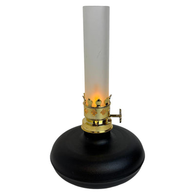 Lampe à huile LED atmosphère Mansion flamme noir 13x13x21,5cm