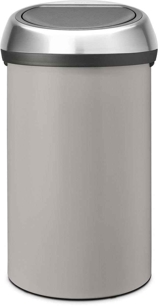 Poubelle Brabantia Touch Bin - 60 litres - couvercle en acier gris doux mat