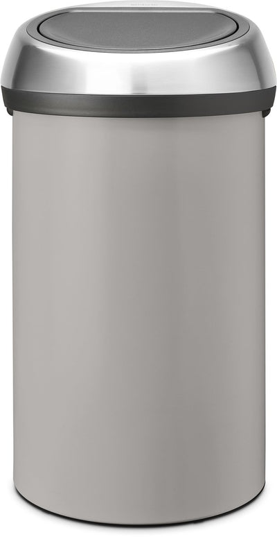 Poubelle Brabantia Touch Bin - 60 litres - couvercle en acier gris doux mat
