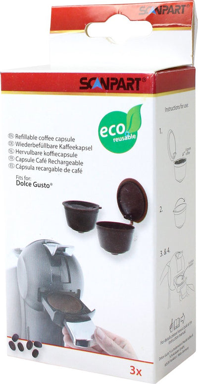 Porte-gobelet à café rechargeable Scanpart - pour café moulu - adapté aux machines Dolce Gusto - alternative - 3 pièces