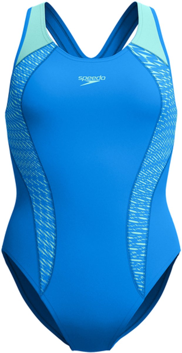 Maillot de bain de sport femme Speedo placement laneback - noir vert