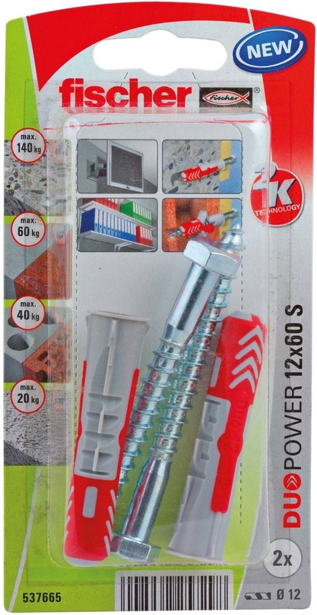 Bouchon universel Fischer avec vis - 12x60mm