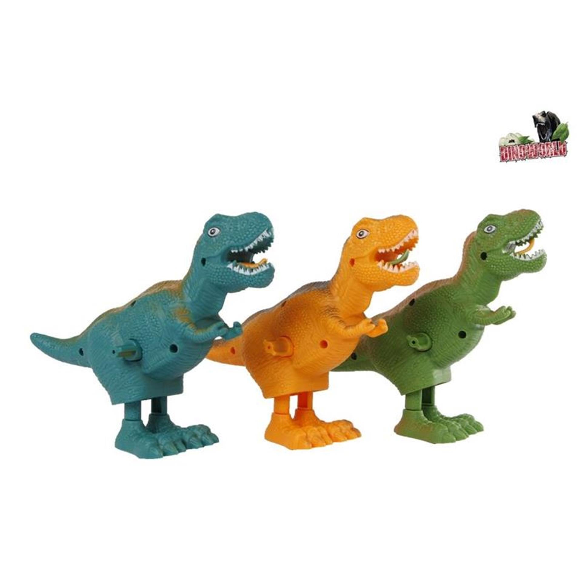 Dinoworld dinosaure t-rex ambulant à remonter 16cm