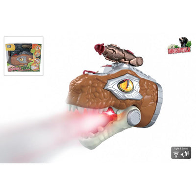 Dinoworld Dinosaurus Hand Puppet avec une lumière et un son à vapeur, 17 cm