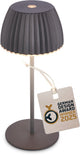 B.k.licht briloner champ mini - lampe de table rechargeable - lampe sans fil - intensité tactile - pour intérieur et extérieur - lauréat du prix du design allemand 2025 - anthracite - ø8,5 x 20cm