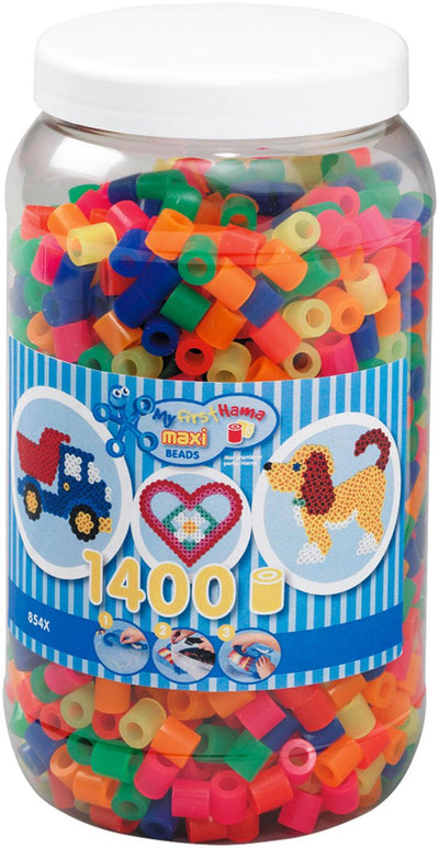 Hama Iron Beads Maxi in Pot Neonmix (051), 1400st.