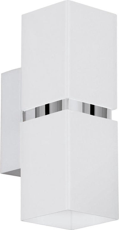 Eglo passa - applique - 2 lumières - chrome, blanc