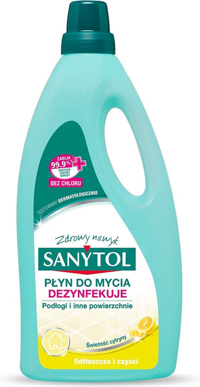 Sanytol Liquide multifonction pour nettoyer et désinfecter les sols et autres surfaces au parfum de citron et de feuille d'olivier 1000ml