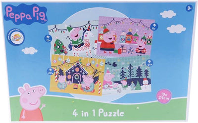 Puzzles pour enfants - Peppa Pig Christmas - Puzzle - 4 in 1 Puzzle
