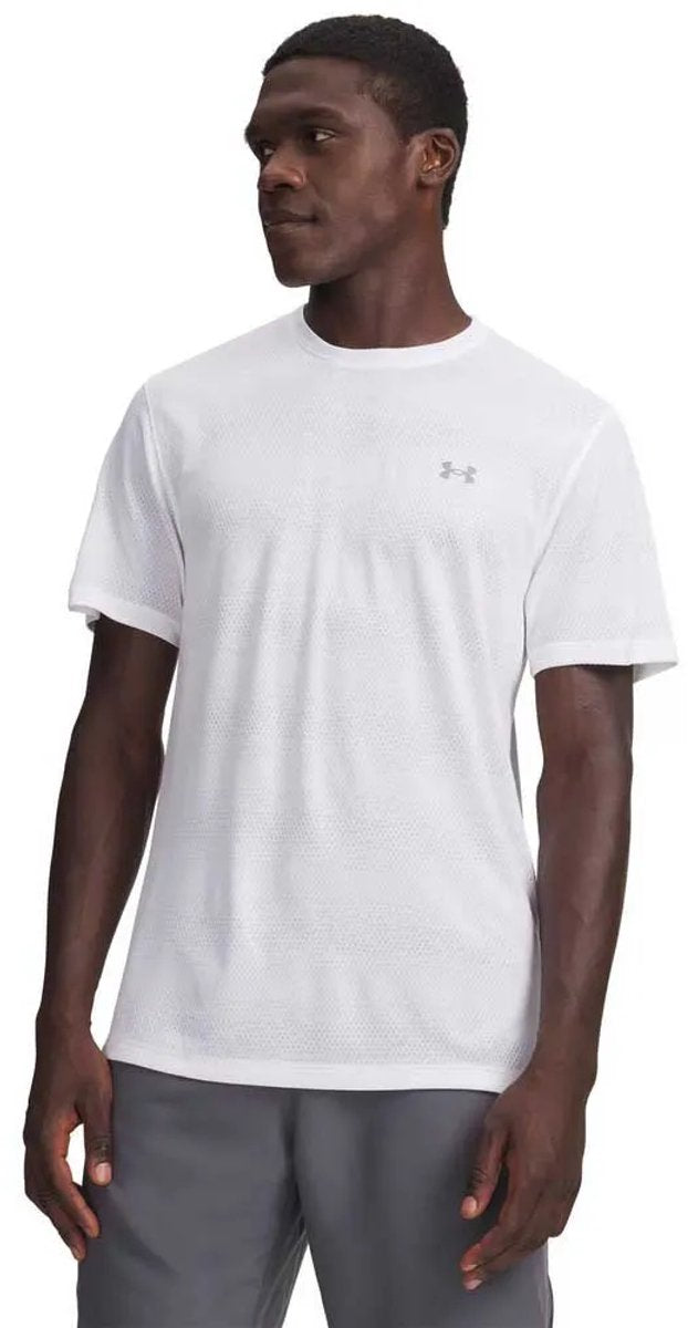 Under armour ua velociti ss-wht chemise de sport homme - blanc - réfléchissant