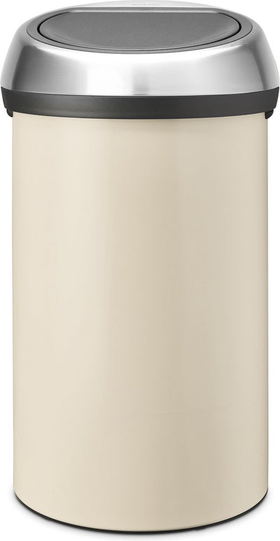 Poubelle Brabantia Touch Bin - 60 litres - couvercle en acier mat beige doux