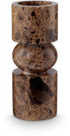 Bougeoir Vtwonen - bougeoir en marbre - marron - 8x20cm