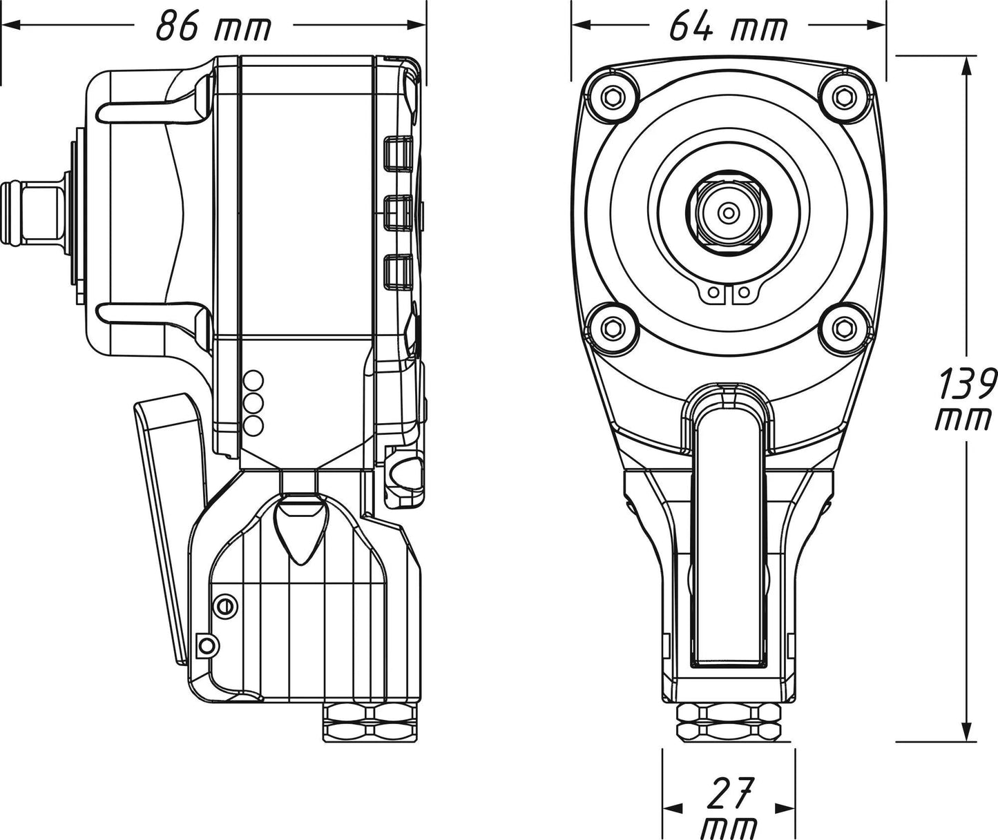 Tournevis à impact Hazet 1 2 Twin Turbo 550 Nm