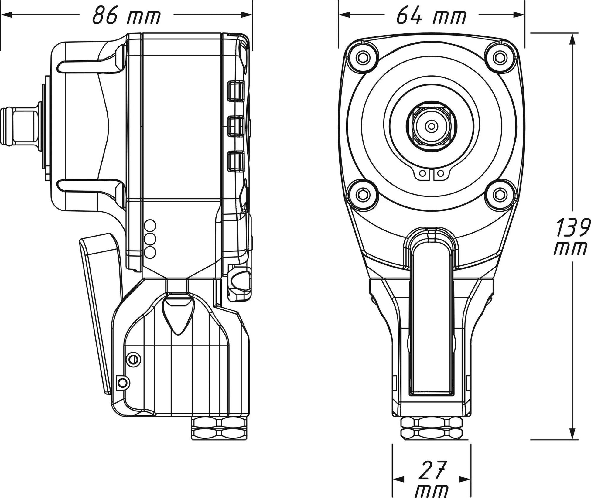 Tournevis à impact Hazet 1 2 Twin Turbo 550 Nm