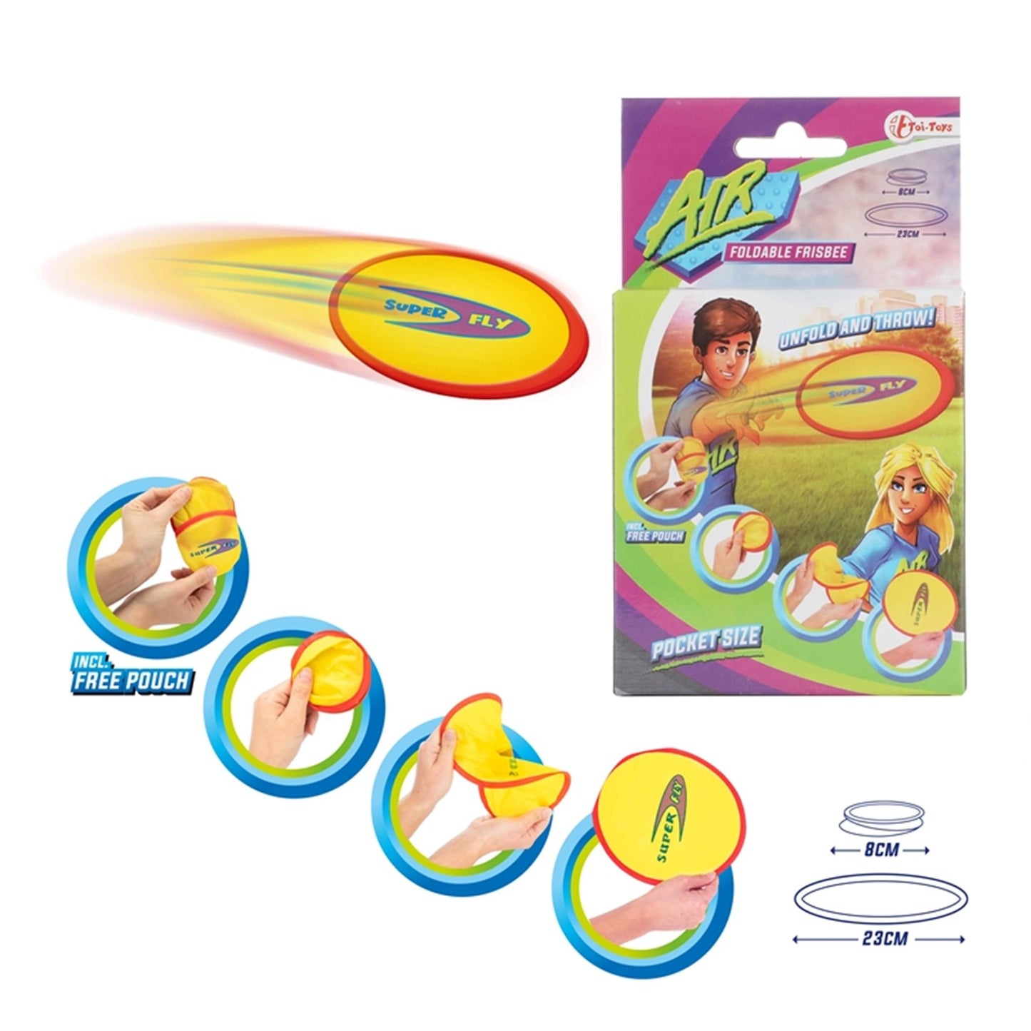 TOI-TOYS AIR POCKE POCKE FRISBEE avec couverture