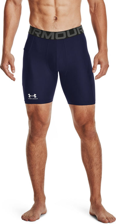 Under Armour UA HG Armour Shorts Pantalon de sport pour hommes - Marine - Blanc
