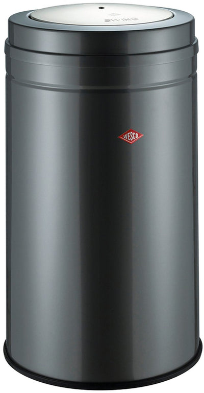 Wesco grande poubelle pivotante | 120 litres | métal - graphite | poubelle - fabriquée en Allemagne