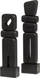 Ornements de sculpture Woood Elon - bois - noir - lot de 2