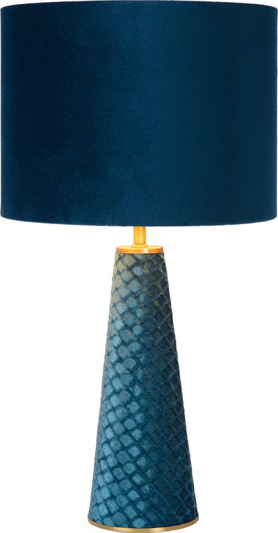 Lucide extravaganza velours - lampe de table - ø 25 cm - 1xe27 - turquoise