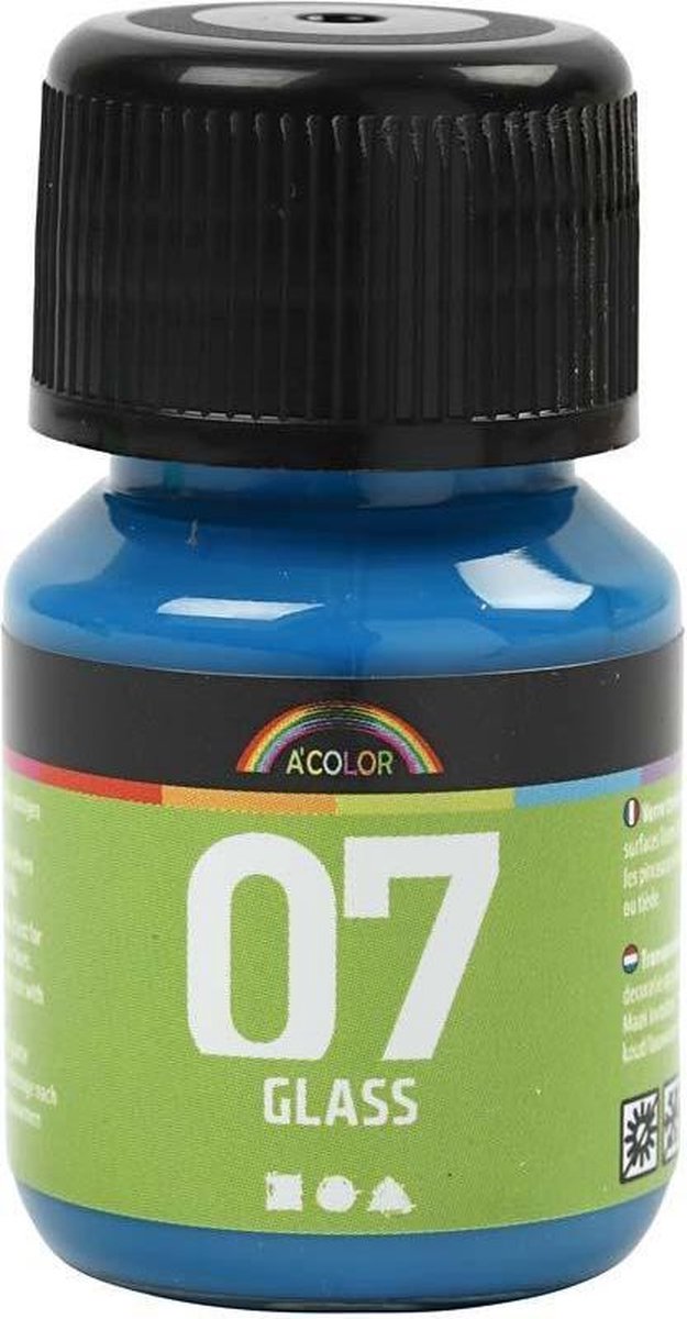Peinture en verre permanente - turquoise, 30 ml