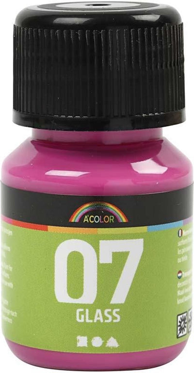 Peinture permanente pour verre - rose, 30ml