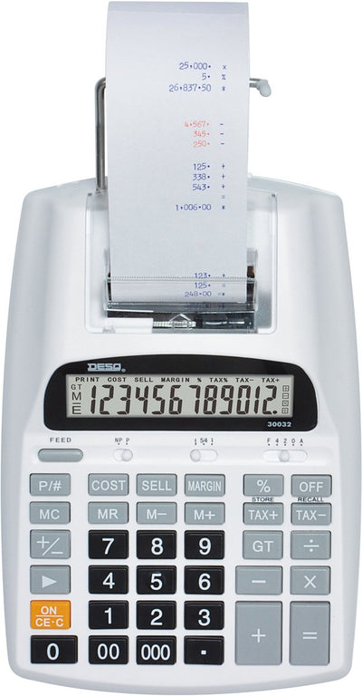 Calculatrice Desq ® avec rouleau de comptage | Impression 2 couleurs | TVA | coût-vente-mar