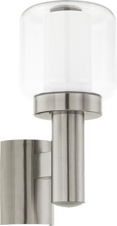 Eglo poliento - éclairage extérieur - ip44 - applique - 1 lumière - acier inoxydable - clair, blanc