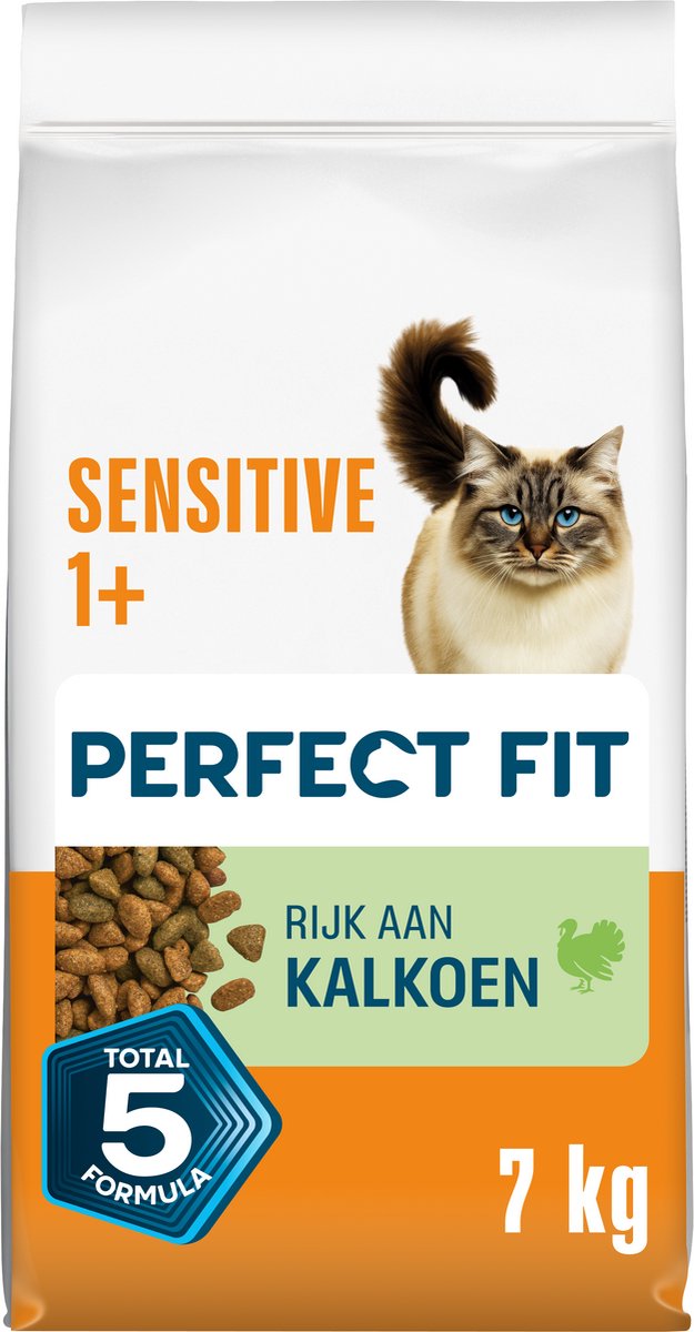 Nourriture pour chat Perfect Fit - adulte sensible - dinde - 7kg