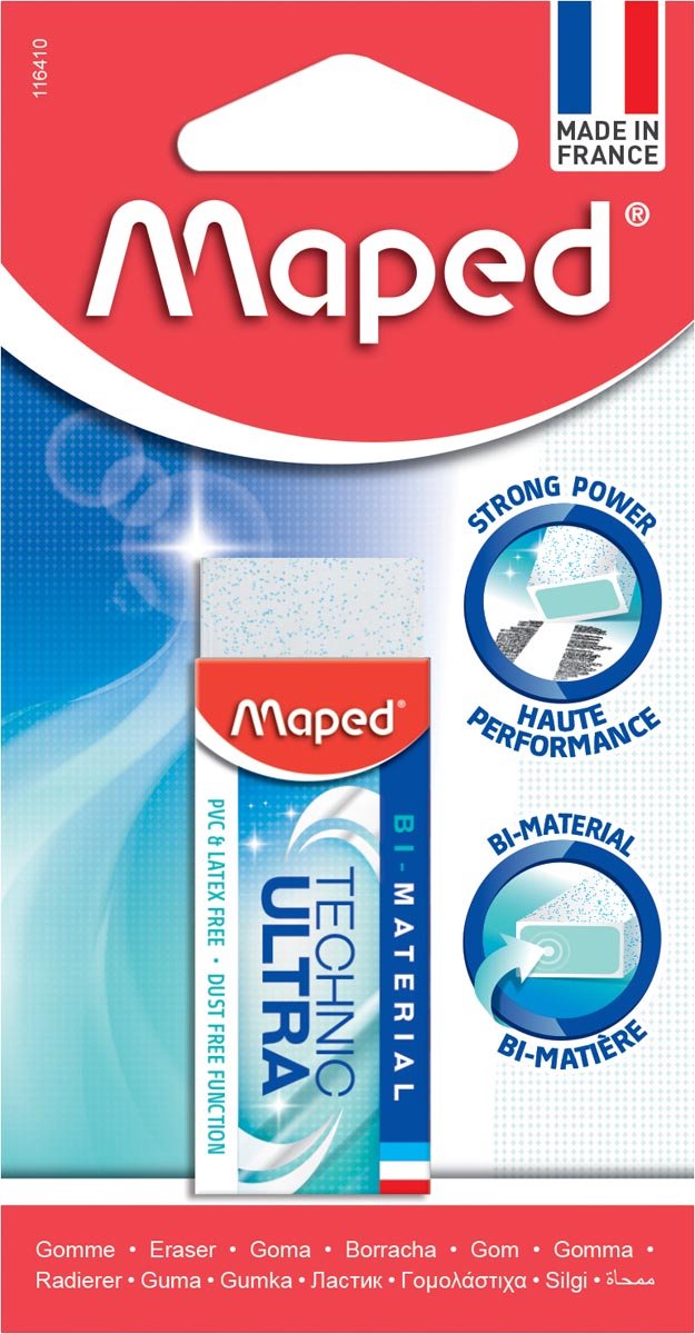 Maped office maped gomme technique ultra | blanc | blister avec 1 pièce