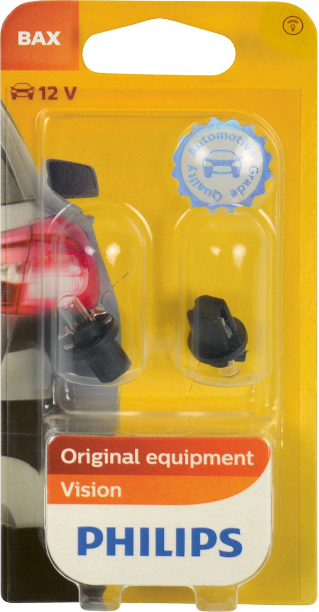 Philips lampe de voiture bax8.5d vision 12v 1,2w blanc 2 pièces