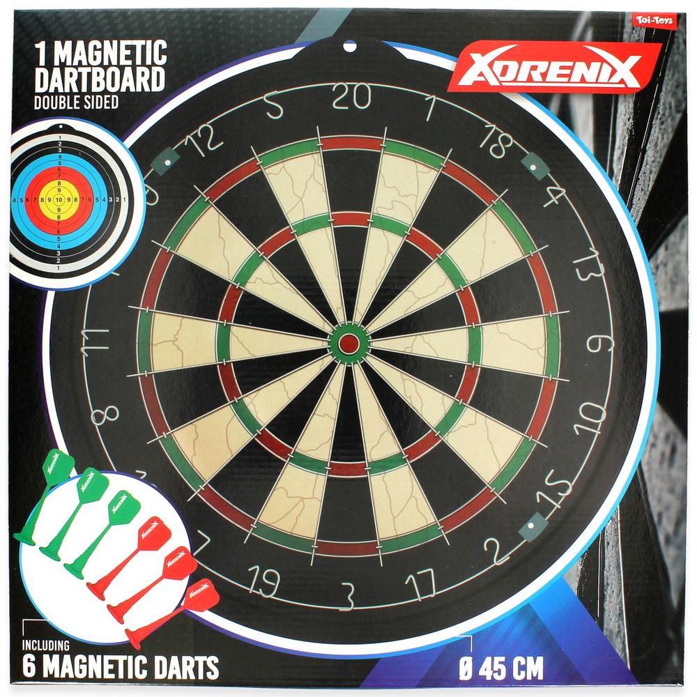 Cible de fléchettes magnétique Toi-toys 45 cm avec 6 fléchettes magnétiques