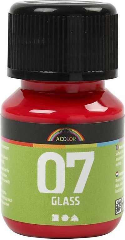 Peinture en verre permanente - rouge, 30 ml