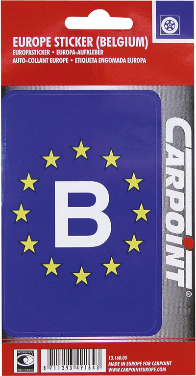 Autocollant Carpoint 'Europe Belgique' rectangulaire