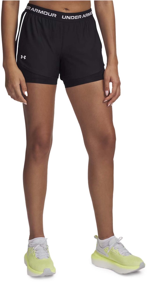 Under Armour Tech Play Up 2in1 Shorts-blk Pantalon de sport pour femme - noir - blanc
