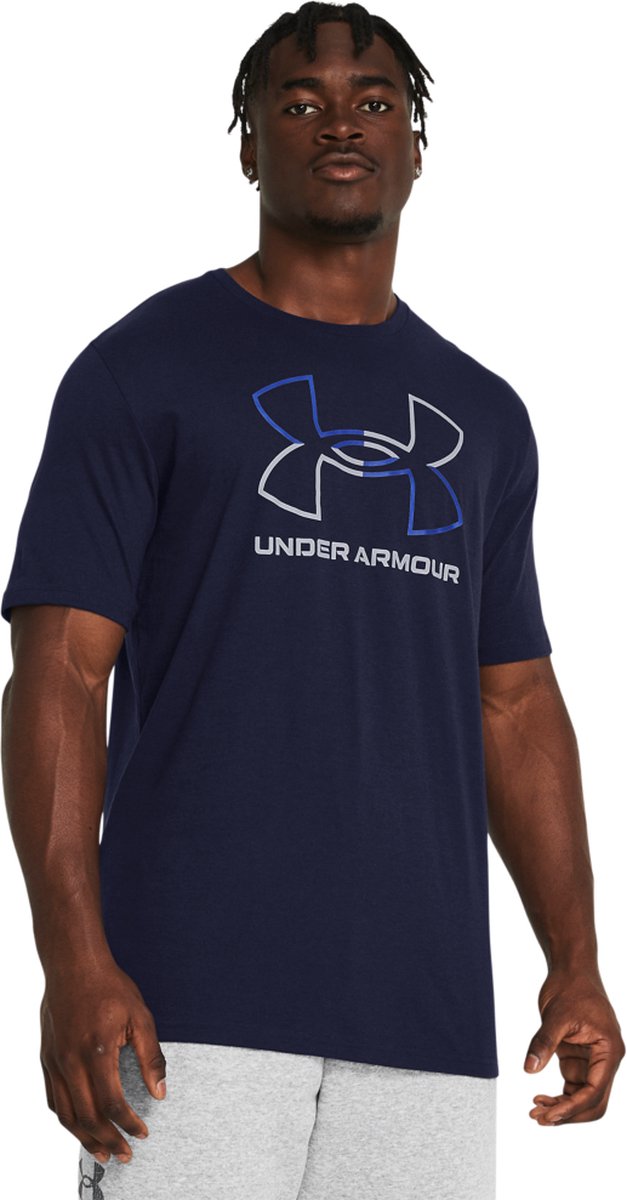 Chemise de sport Under Armour UA GL Foundation Update SS pour hommes - Marine - Royal - Gris