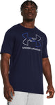 Chemise de sport Under Armour UA GL Foundation Update SS pour hommes - Marine - Royal - Gris