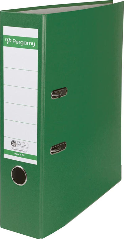 Classeur Pergamy, pour ft A4, en papier Recycolor, dos de 8 cm, vert