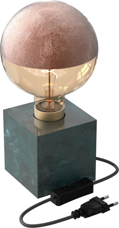 Lampe de table Calex carrée en marbre - e27 - vert - excl. source de lumière