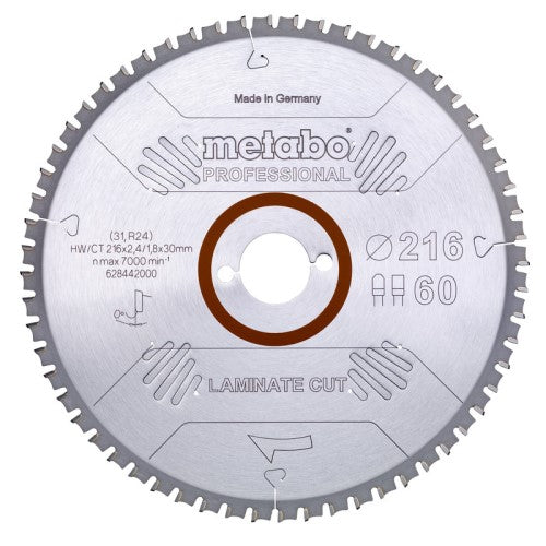 Accessoires Metabo lame de scie circulaire | prof de découpe de stratifié | 254x30mm | z66 fz tz 0° - 628446000