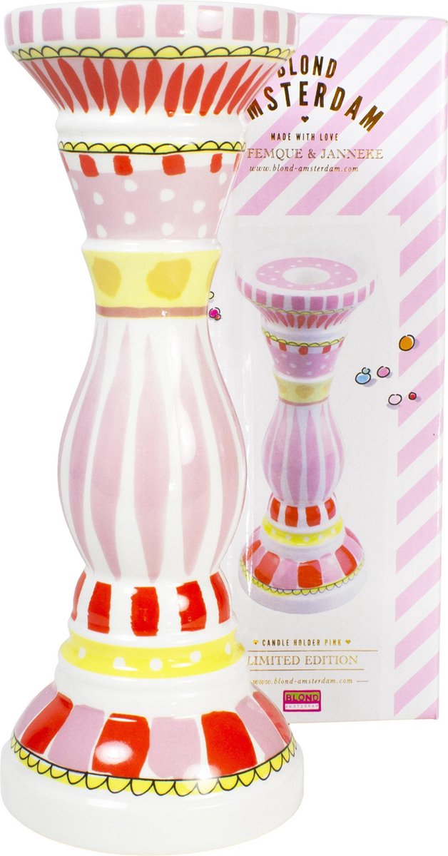 Anniversaire blond amsterdam : bougeoir rose