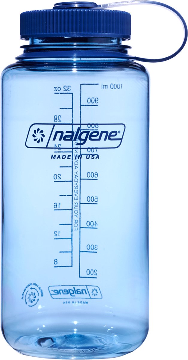 Nalgene - bouteille à large goulot - gourde - bouteille d'eau - étanche - 1000 ml - sans bpa - sustain - bleu bébé