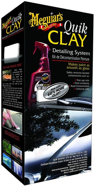 Kit de démarrage Meguiar's Quik Clay - Nettoyage de la peinture de voiture - Enlèvement de la sève des arbres de la voiture