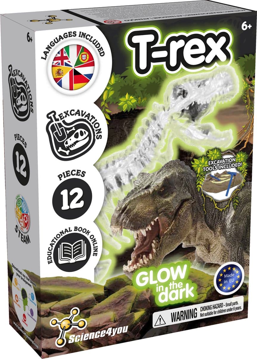 Science 4 You Experiment Box T-Rex Glow dans le set sombre