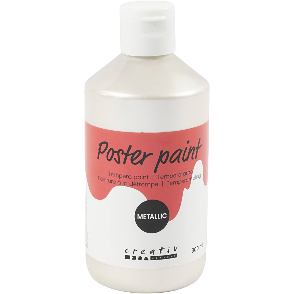 Peinture à la détrempe Creativ company métallisée, blanche, 300 ml 1 boîte