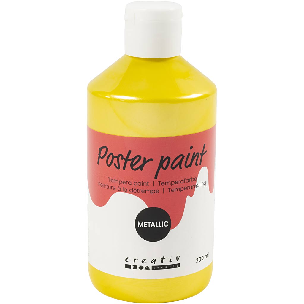 Peinture à la détrempe Creativ company métallisée, jaune, 300 ml 1 boîte