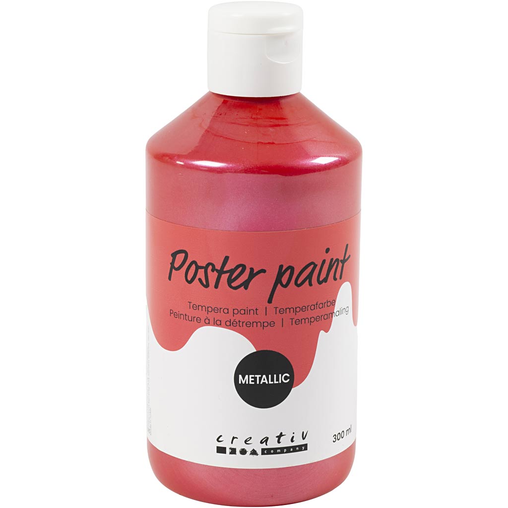 Peinture à la détrempe Creativ company métallisée, rouge, 300 ml 1 boîte