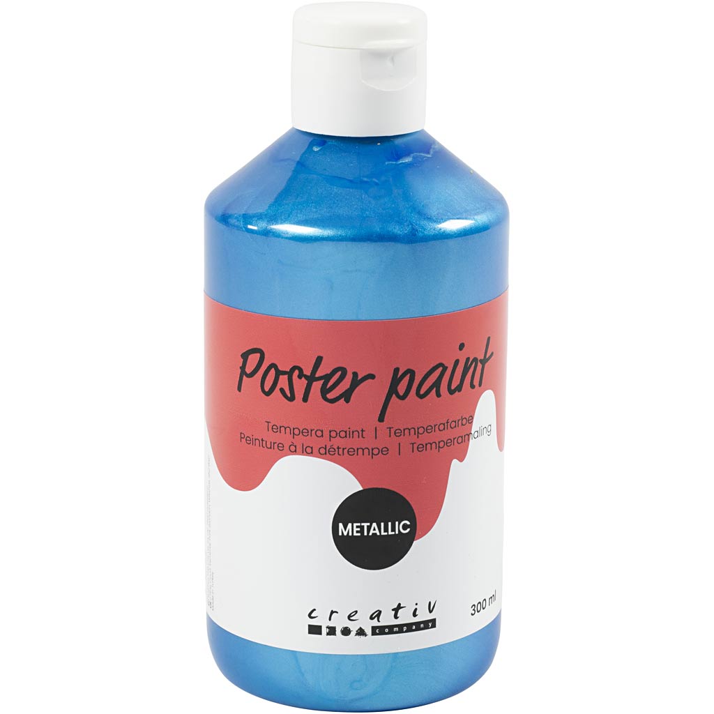 Peinture à la détrempe Creativ company métallisée, bleue, 300 ml 1 boîte