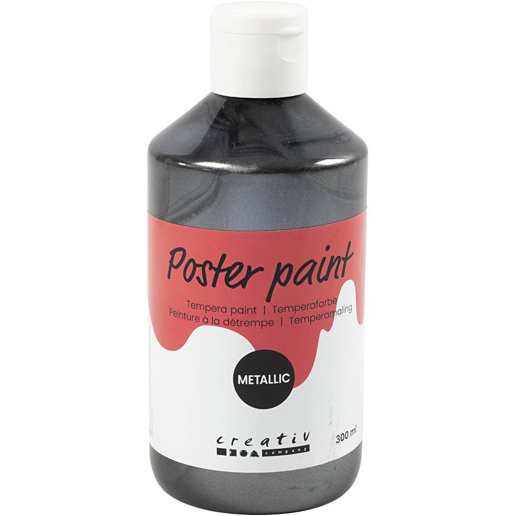 Peinture à la détrempe Creativ company métallisée, noire, 300 ml 1 boîte